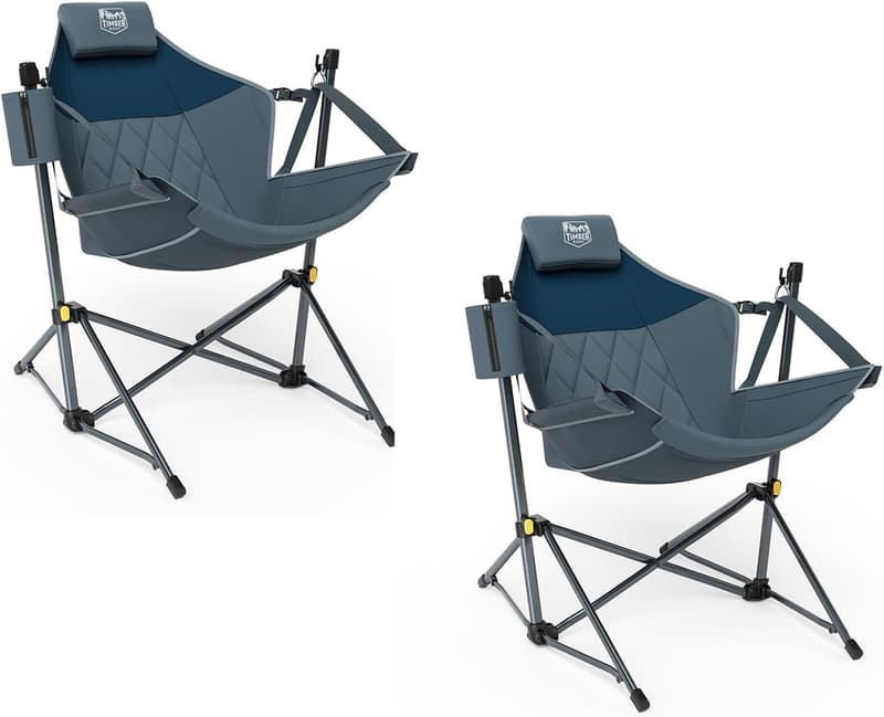 Portable Heavy-Duty Camping Hammock Chair - 300lbs, Blue 2 Pack