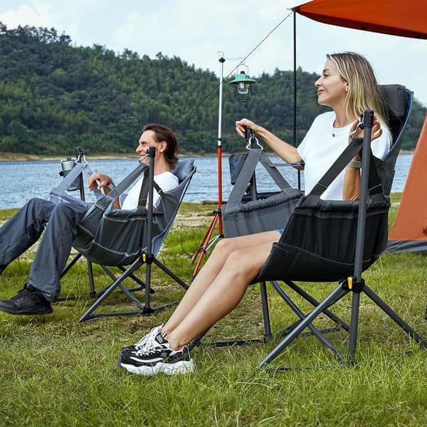 Portable Heavy-Duty Camping Hammock Chair - 300lbs, Blue 2 Pack