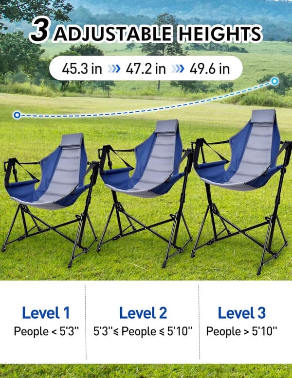 Portable Adjustable Hammock Chair for Camping - 450 LBS Capacity