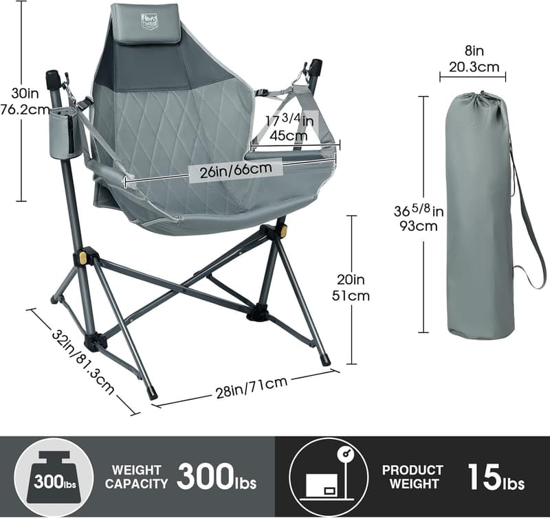 Portable Heavy-Duty Hammock Chair with Adjustable Backrest