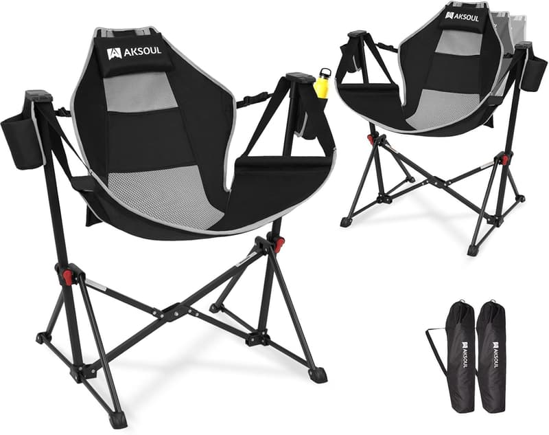 Portable Adjustable Hammock Chair with Cup Holder for Outdoors