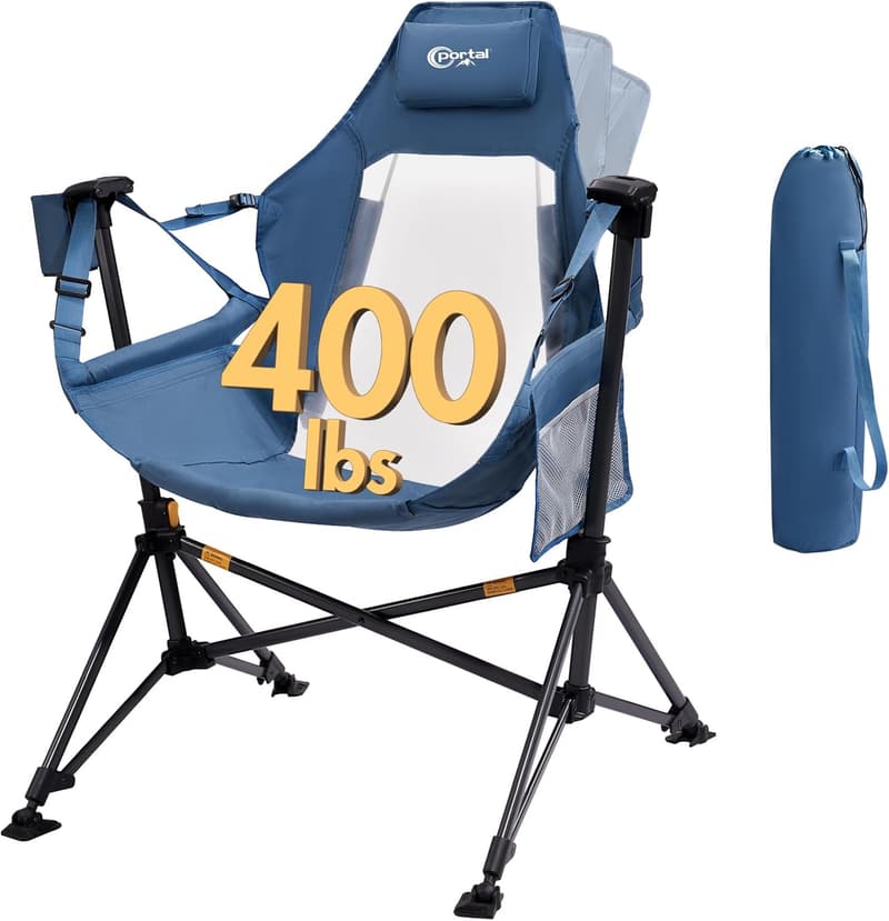 Portable Outdoor Hammock Chair with Adjustable Back and 400 lbs Support