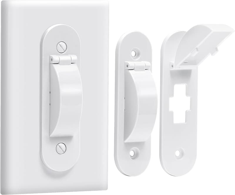 Child Proof Light Switch Cover Guard - 2 Pack, White