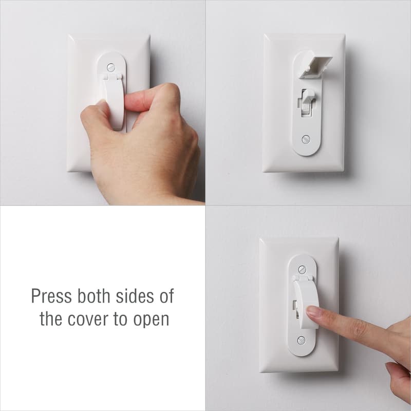 Child Proof Light Switch Cover Guard - 2 Pack, White