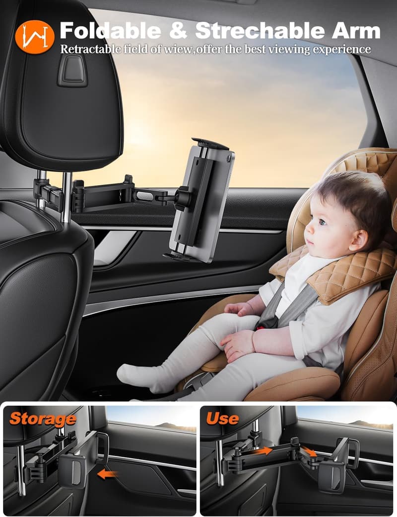 Backseat Tablet Holder Mount for Kids - Compatible with 4.7-12.9