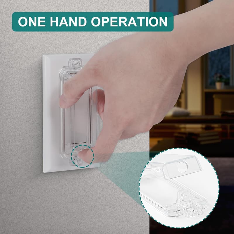 Childproof Light Switch Guard - Clear Rocker Style (4 Pack)