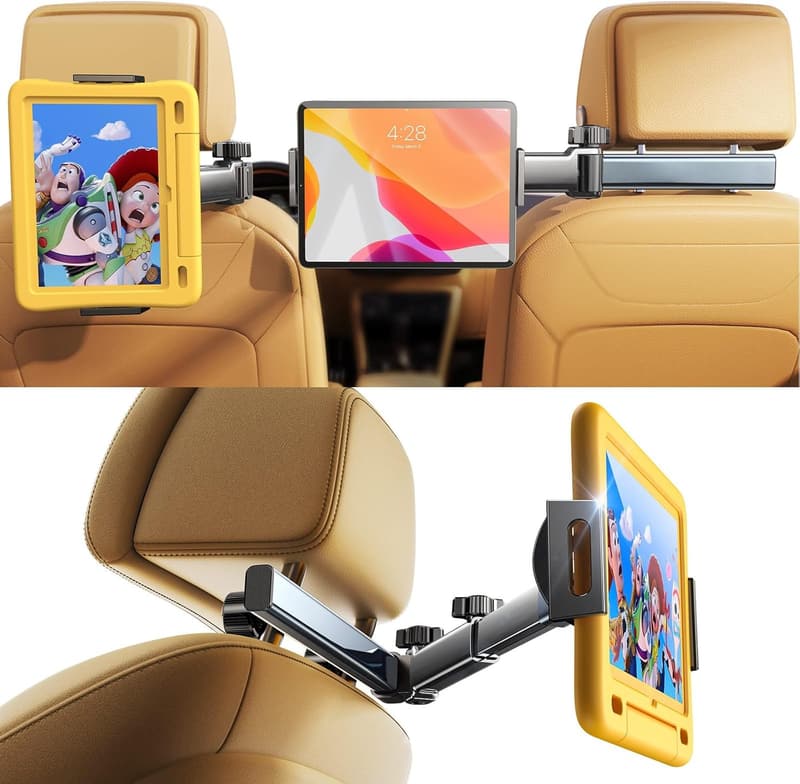 Backseat Tablet Holder for Car - 3-in-1 iPad Mount for Kids