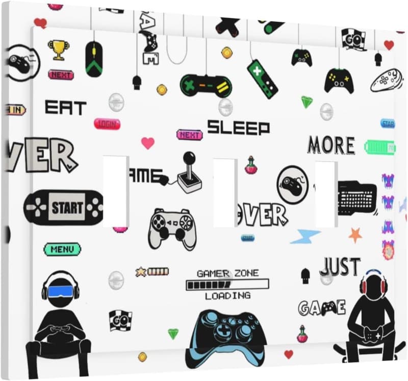Gamer's Light Switch Cover - Triple Toggle Wall Plate Decor