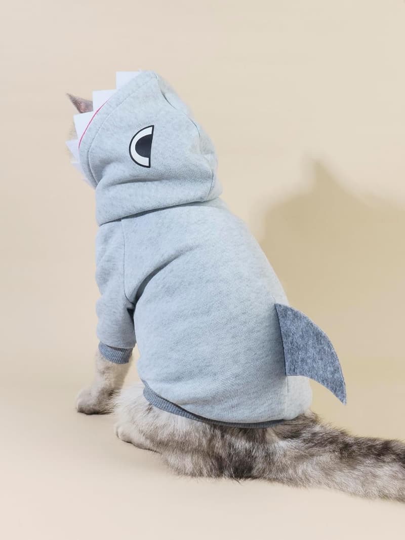 Christmas Shark Dog Hoodie for Small-Medium Pets - Warm Jacket