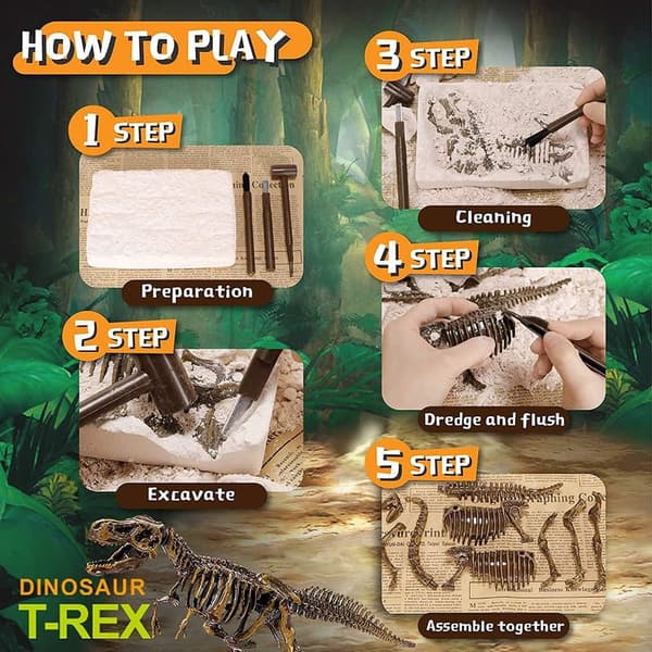 Tyrannosaurus Rex 3D Fossil Excavation Kit for Kids