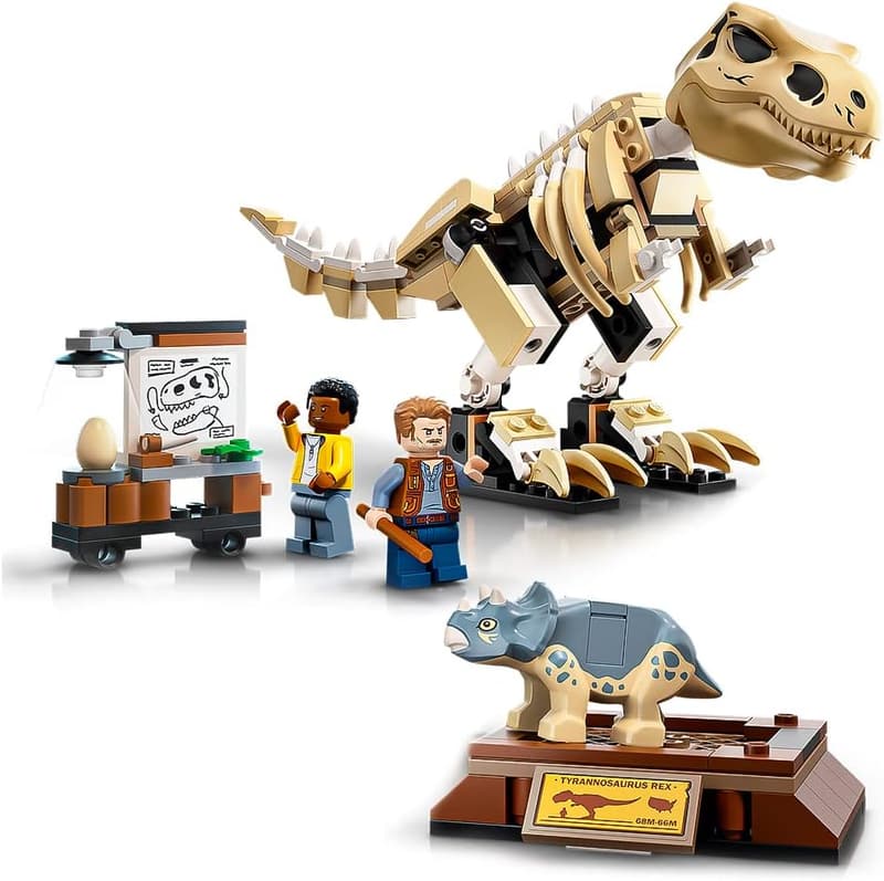 LEGO Jurassic World T. rex Fossil Exhibition Building Kit for Kids