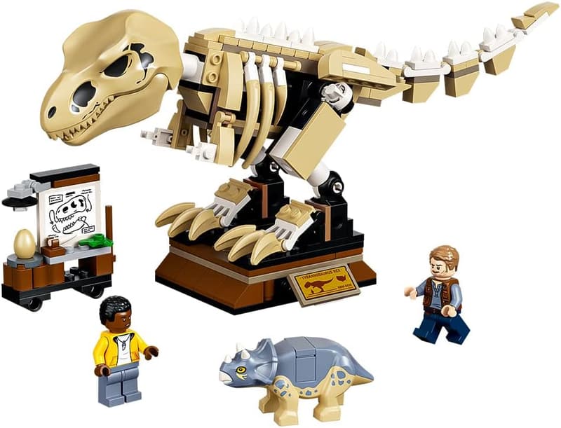 LEGO Jurassic World T. rex Fossil Exhibition Building Kit for Kids