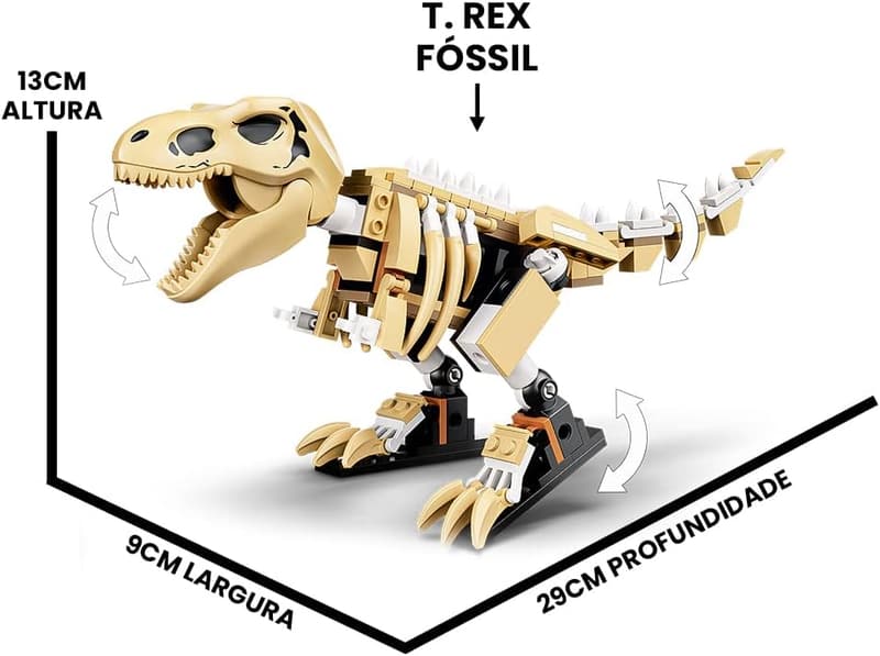LEGO Jurassic World T. rex Fossil Exhibition Building Kit for Kids