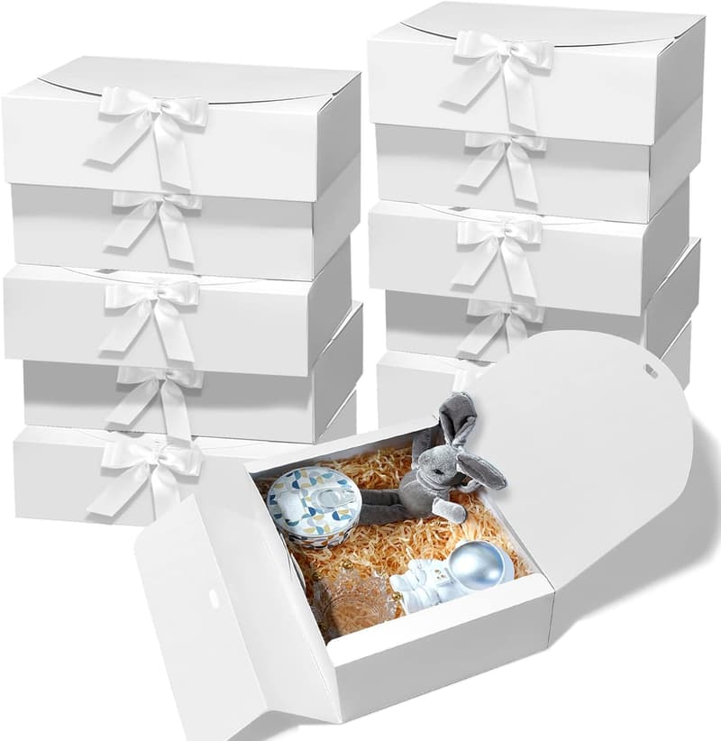 Bridesmaid Proposal Gift Boxes - 10 Pack Kraft Paper with Ribbon