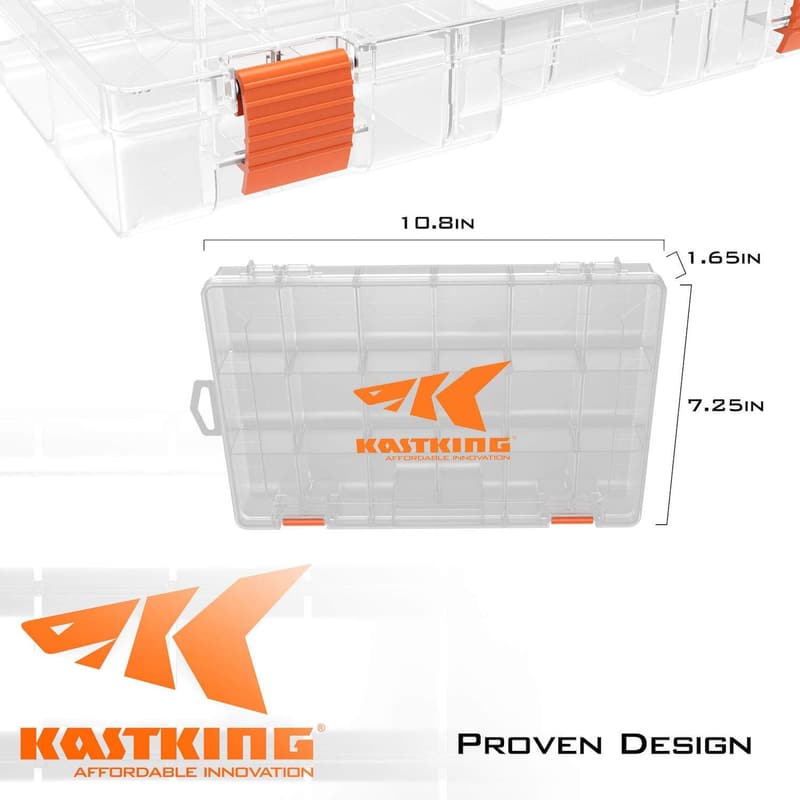 Fishing Tackle Storage Organizer with Removable Dividers - 2 Pack