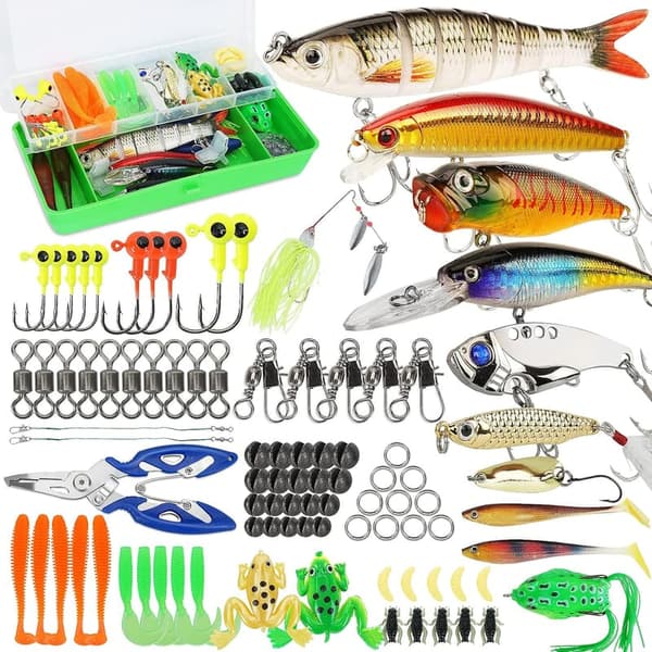 Fishing Lures Tackle Box Kit for Bass & Trout Fishing