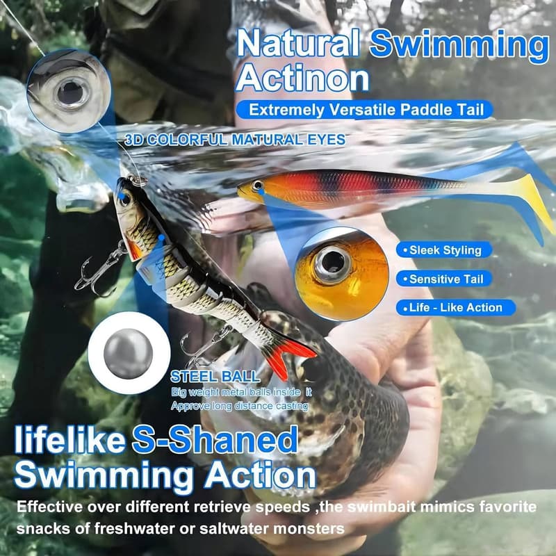 Fishing Lures Tackle Box Kit for Bass & Trout Fishing