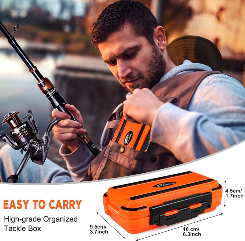 Fishing Tackle Box Kit with 253 Accessories for Bass & Trout