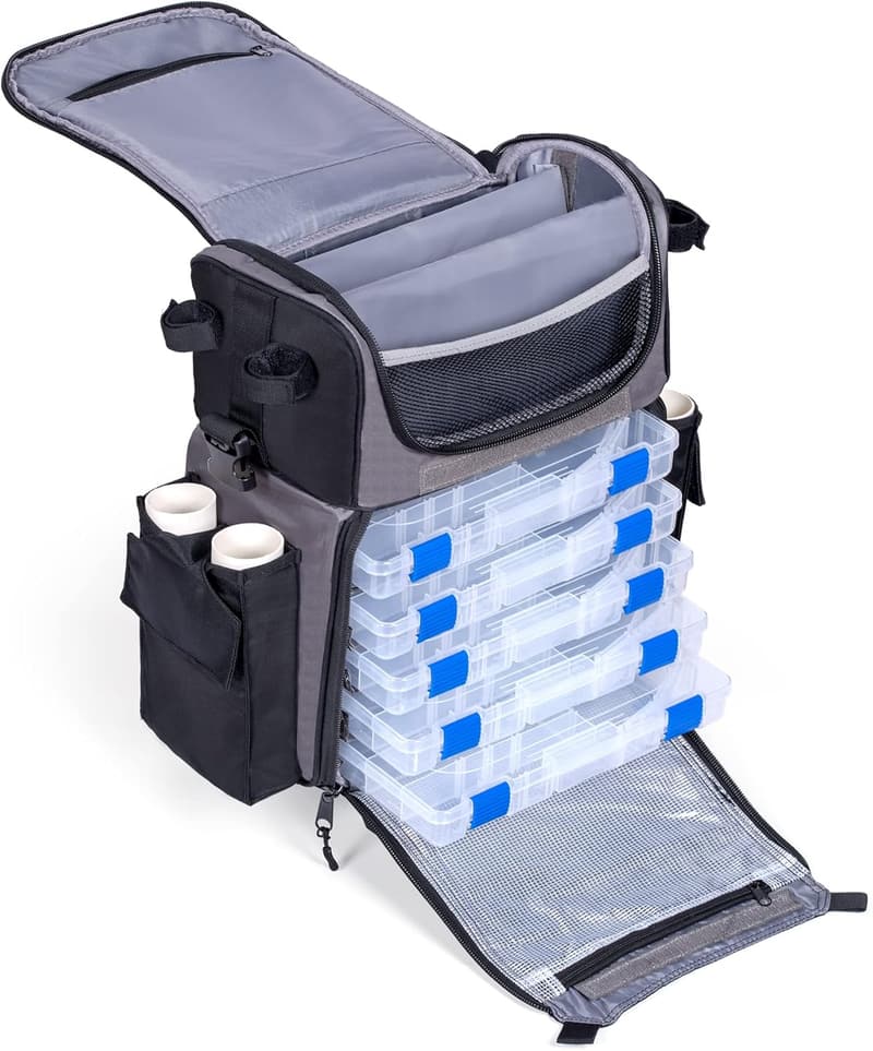 Waterproof Rolling Fishing Tackle Box with Rod Holders