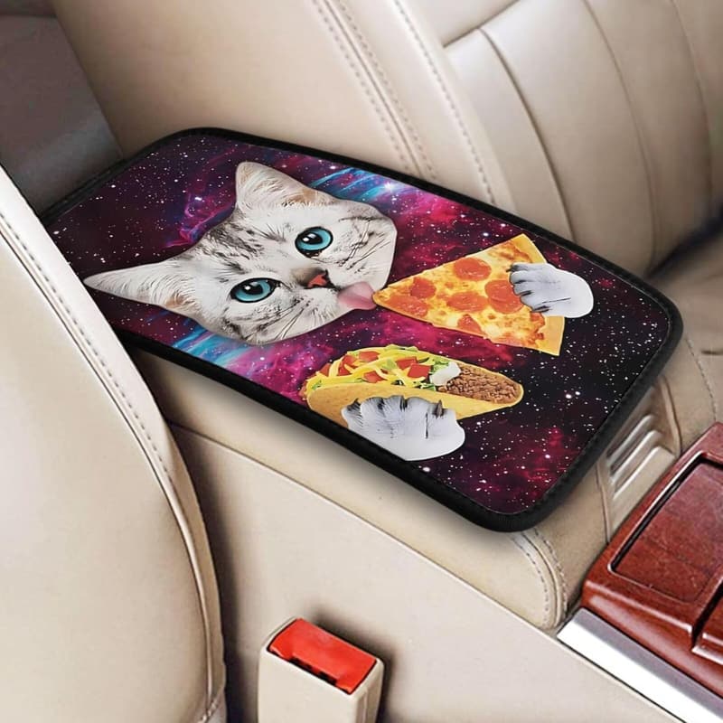 Galaxy Cat Pizza Taco Funny Car Console Cover - Universal Fit