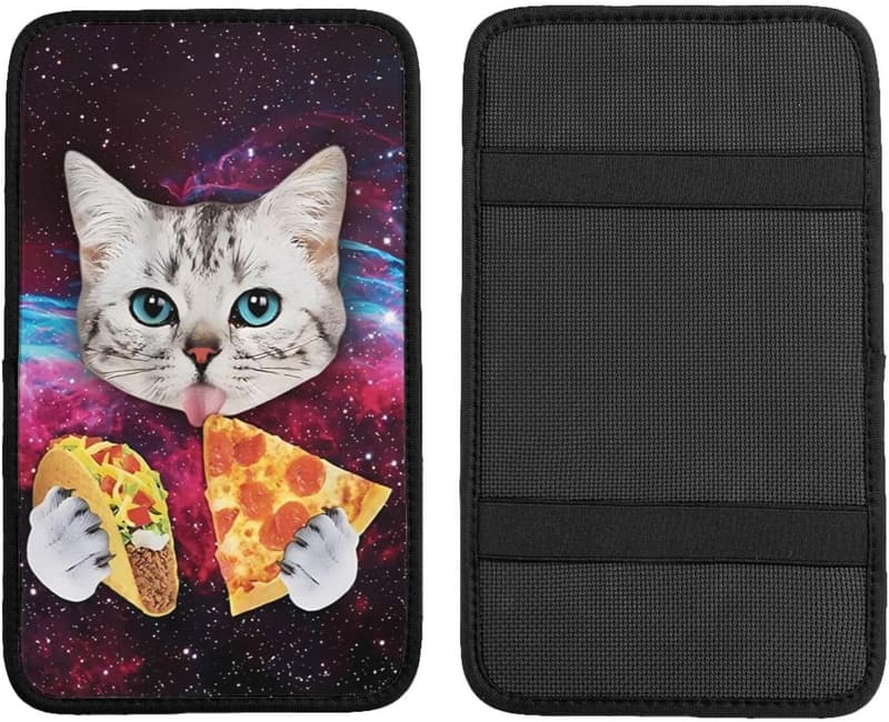 Galaxy Cat Pizza Taco Funny Car Console Cover - Universal Fit