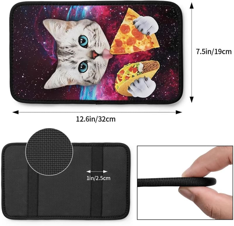 Galaxy Cat Pizza Taco Funny Car Console Cover - Universal Fit