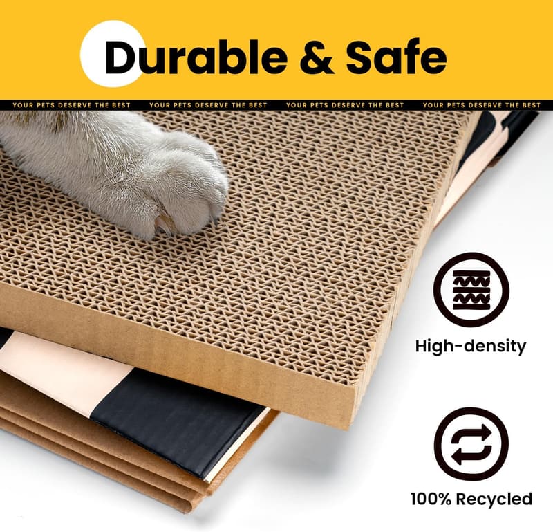 Indoor Cardboard Cat House with Scratch Pad & Catnip