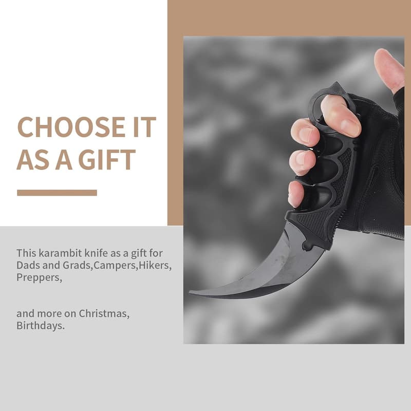Tactical Karambit Knife Set with Sheath - Camping & Survival Tools