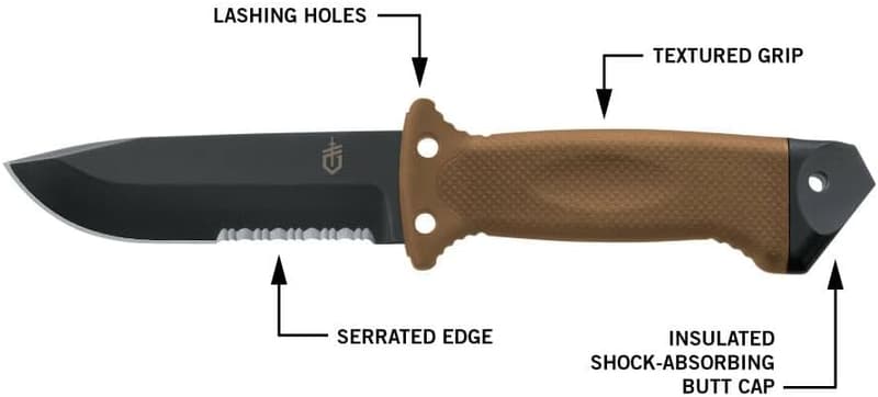 Military-Grade Tactical Survival Knife with Serrated Edge and Sheath