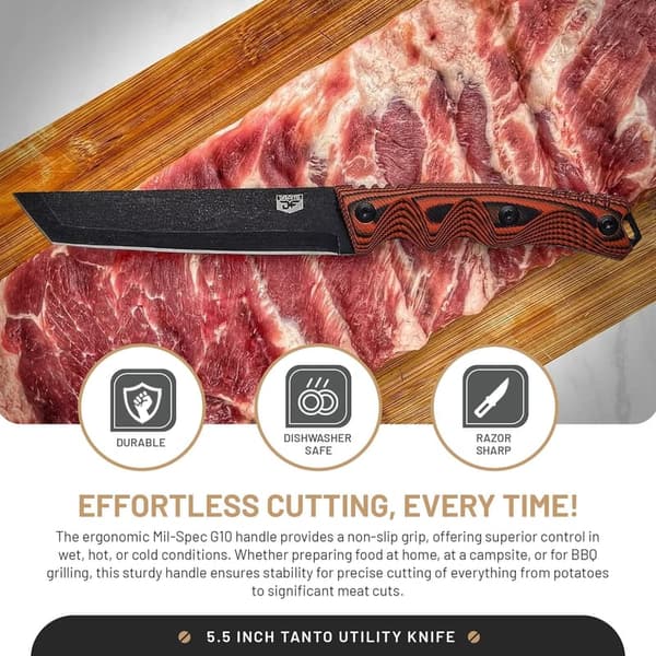 Utility Knife – High Carbon Stainless Steel Blade – Tactical Design