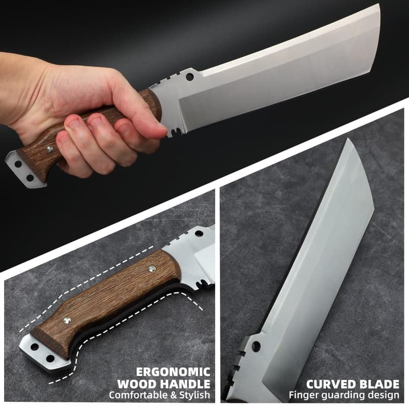 Heavy-Duty Survival Machete with Sheath for Bushcrafting