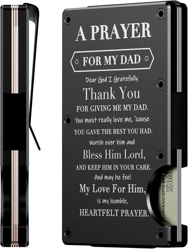 Father's Day RFID Slim Wallet with Money Clip for Men