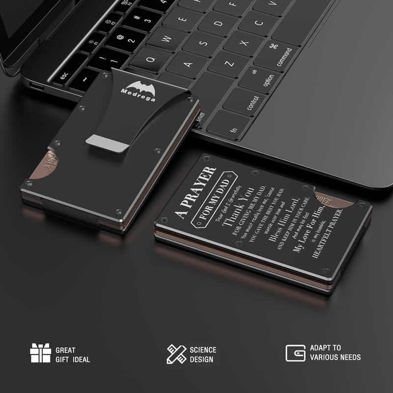Father's Day RFID Slim Wallet with Money Clip for Men