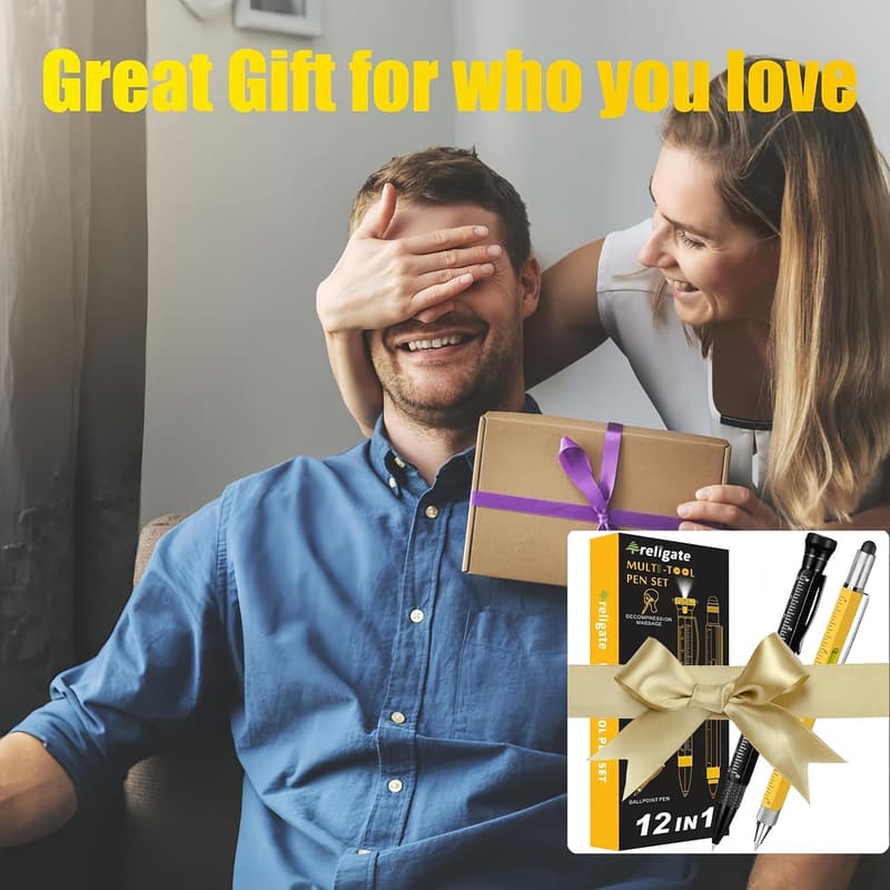 Multi-Tool Pen Set for Men - LED Tactical Birthday Gift