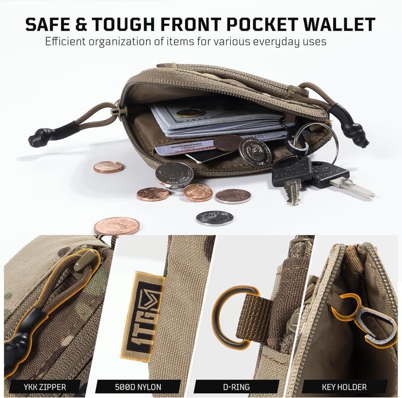 Father's Day Gift: Slim 500D Nylon Coin Purse & ID Holder