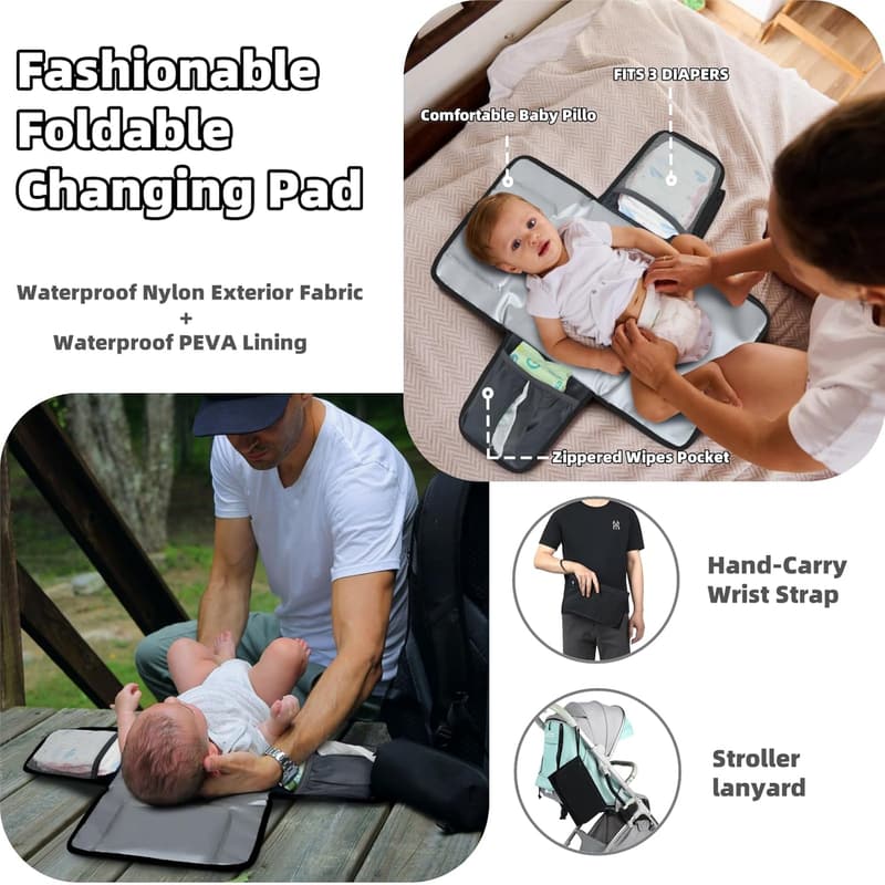 Dad's Diaper Backpack with Changing Pad & Removable Flag Patch