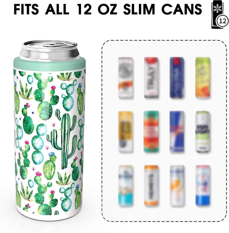 Slim Can Cooler - Insulated Stainless Steel for 12 oz Cans