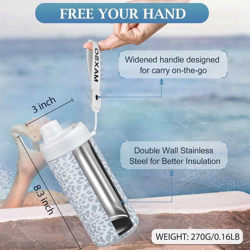Leopard Insulated Can Cooler with Fizz Lid - 4-in-1 Design