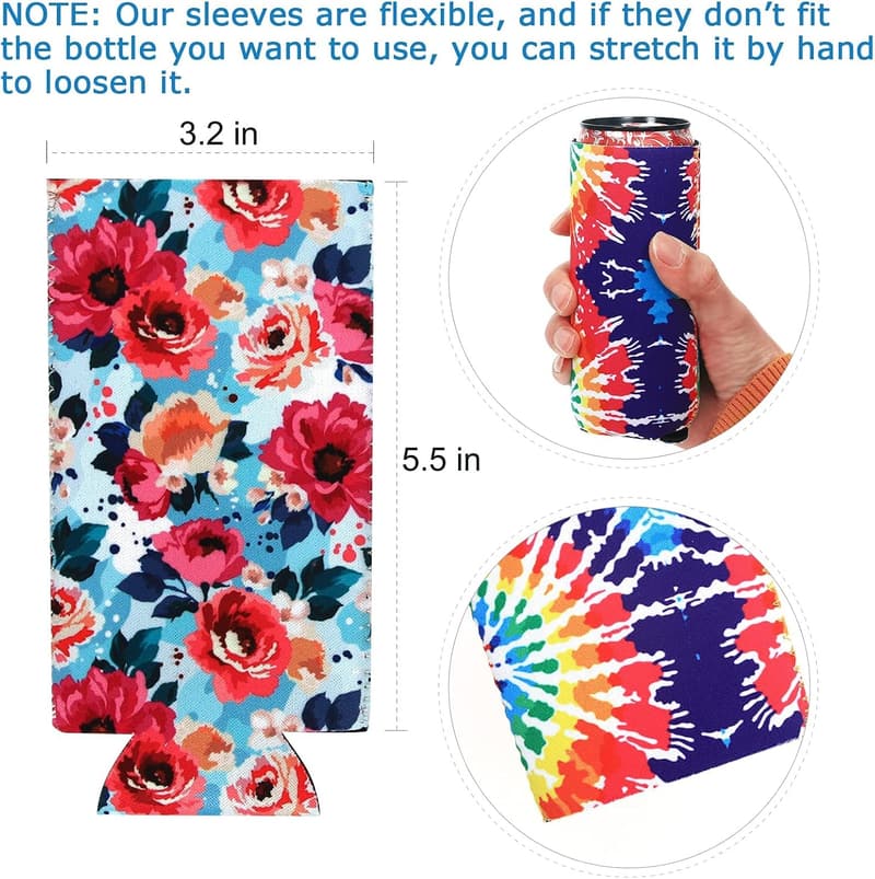 Colorful Neoprene Slim Can Coolers - Perfect for Parties