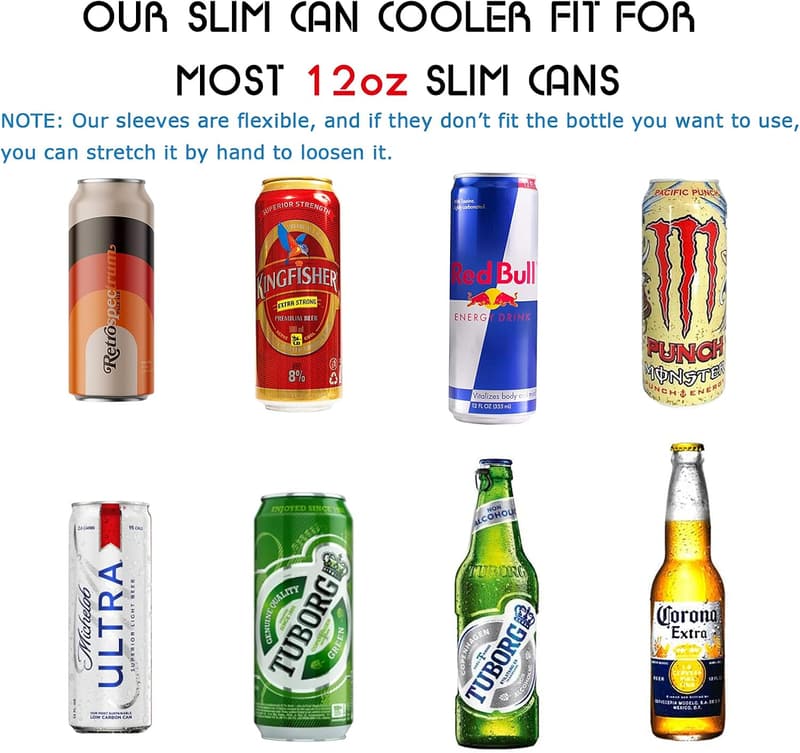 Colorful Neoprene Slim Can Coolers - Perfect for Parties