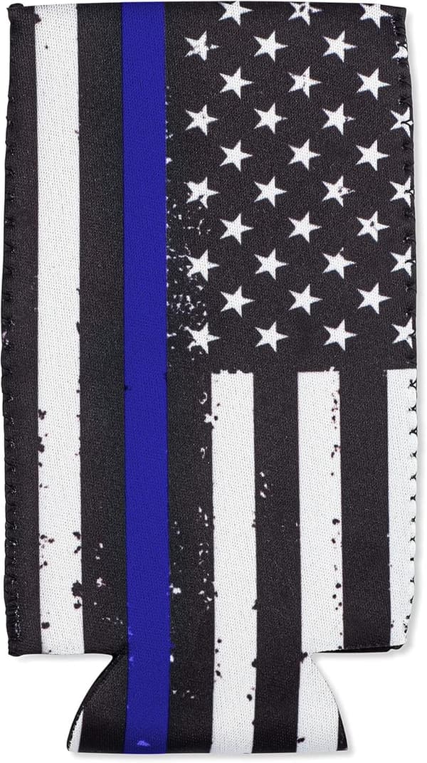 Thin Blue Line Collapsible Can Sleeves - 2 Pack, 12 oz