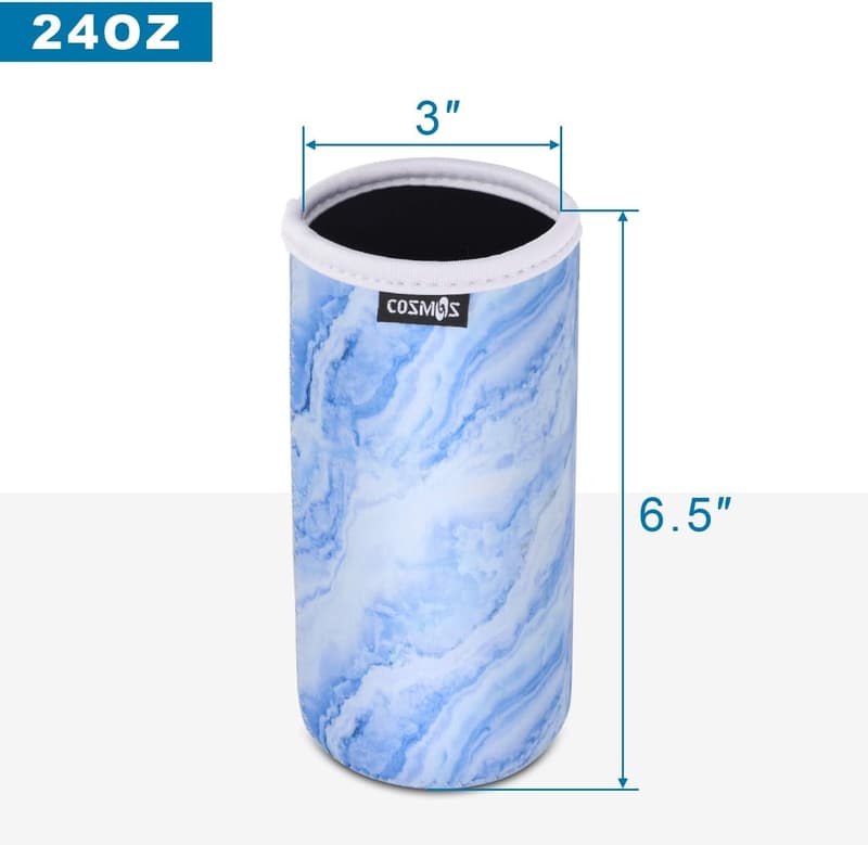 Neoprene Can Cooler Sleeves for 24 oz Beverages - Set of 4