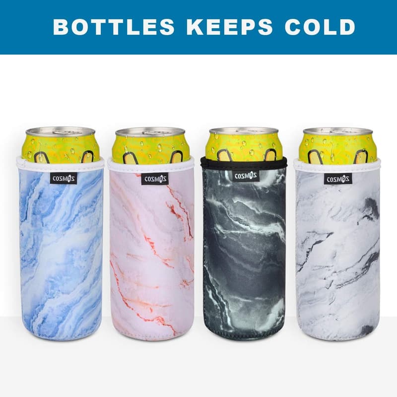 Neoprene Can Cooler Sleeves for 24 oz Beverages - Set of 4