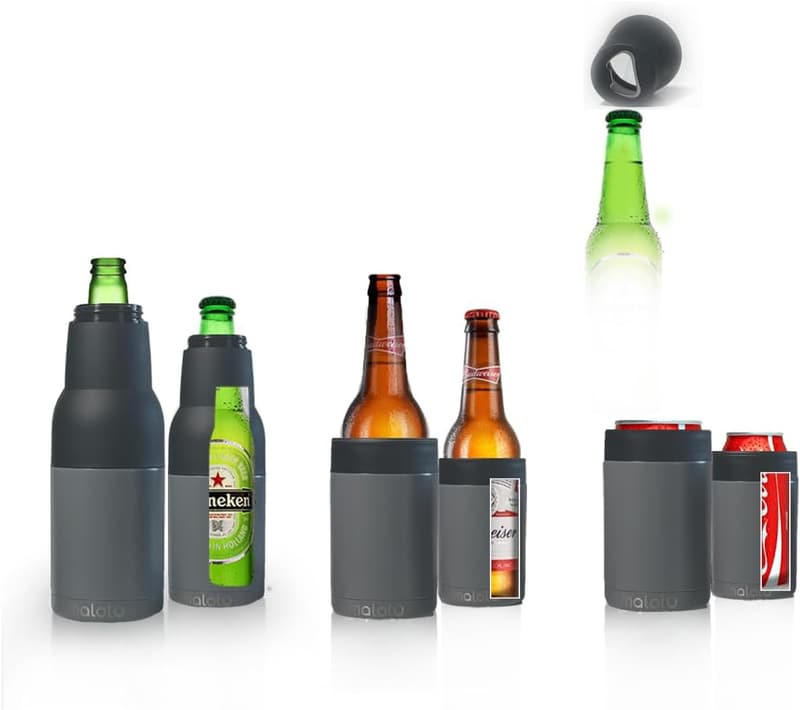 Stainless Steel Beer Koozie & Cooler with Built-in Opener