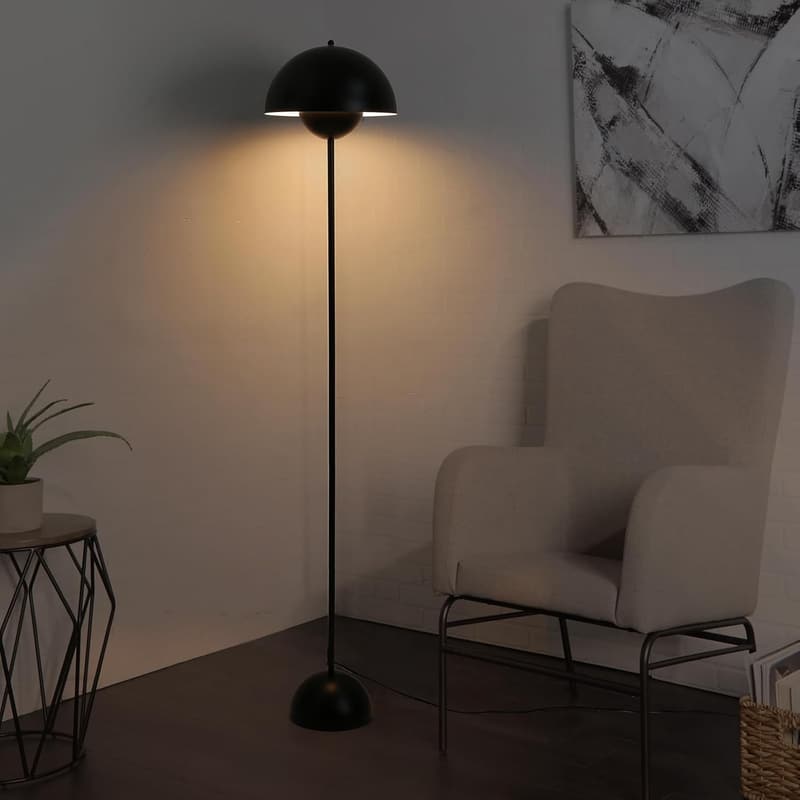 Modern Industrial Floor Lamp for Living Room & Office (Black)