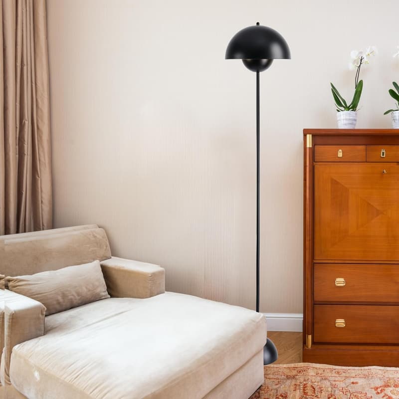 Modern Industrial Floor Lamp for Living Room & Office (Black)
