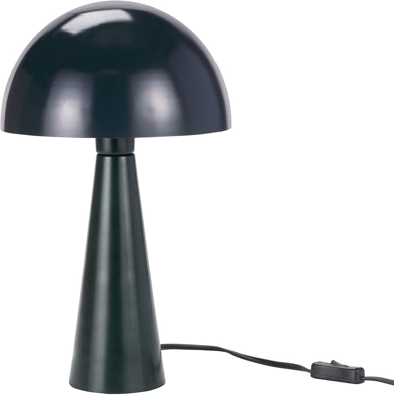 Modern Dark Green Metal Mushroom Table Lamp for Home or Office