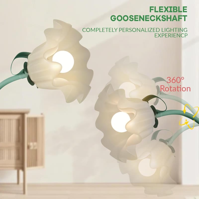Modern LED Flower Floor Lamp with 3 Color Modes for Kids' Room