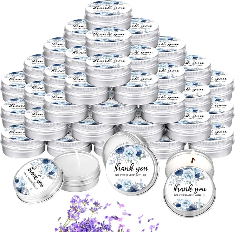 Lavender Scented Soy Wax Candles for Wedding Favors (50 Pcs)