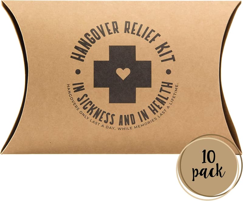 Bachelorette Party Hangover Kit Boxes - 10 Pack Favor Set